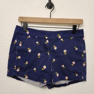 J. Crew Navy Blue Floral Chino Shorts